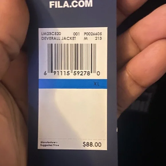 X-Large Mens Black Velour Deveralle NWT FILA Jacket - Picture 4 of 4